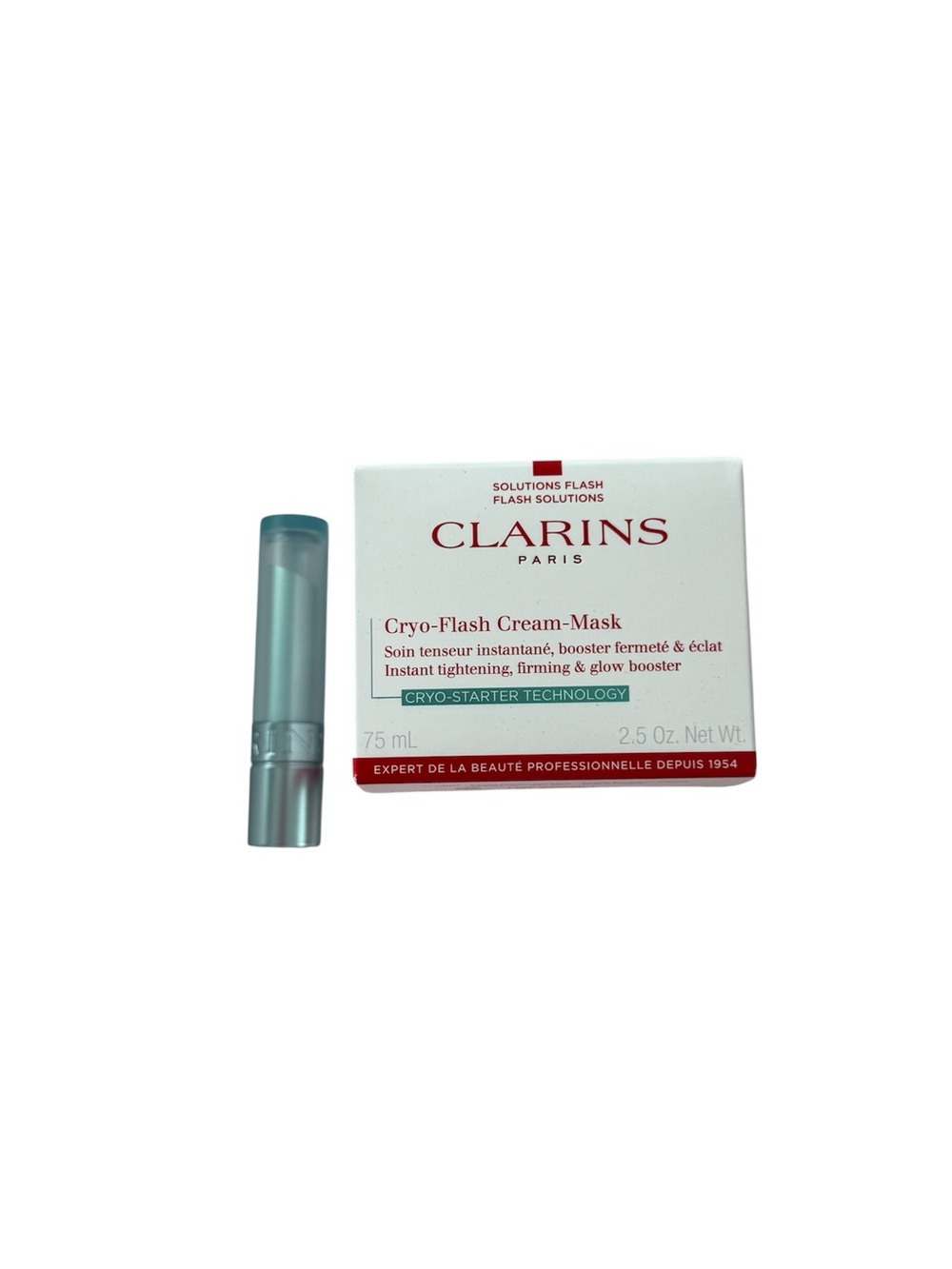Clarins Cryo-Flash Cream-Mask + Cryo-Plumping Lip Oil Balm. BRAND NEW